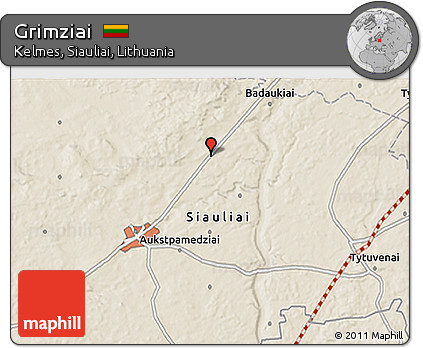 Shaded Relief 3D Map of Grimziai