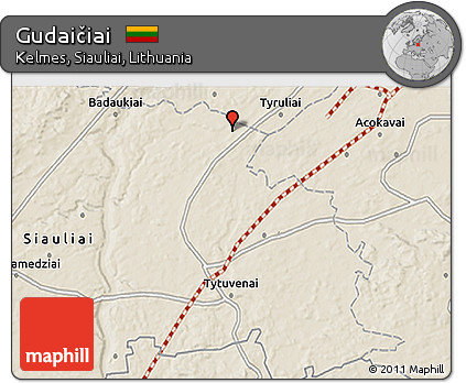 Shaded Relief 3D Map of Gudaičiai