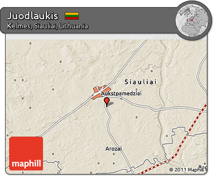 Shaded Relief 3D Map of Juodlaukis