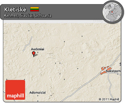 Shaded Relief 3D Map of Kletiškė