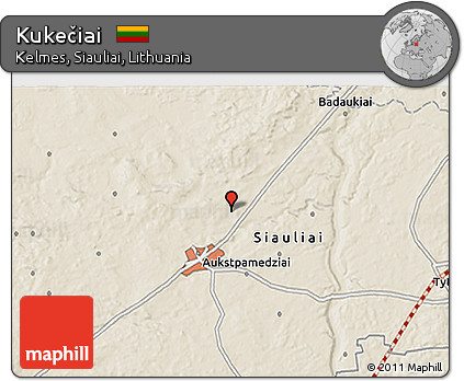 Shaded Relief 3D Map of Kukečiai