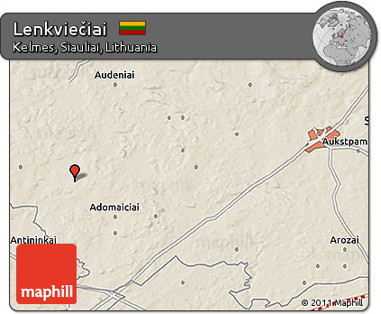 Shaded Relief 3D Map of Lenkviečiai