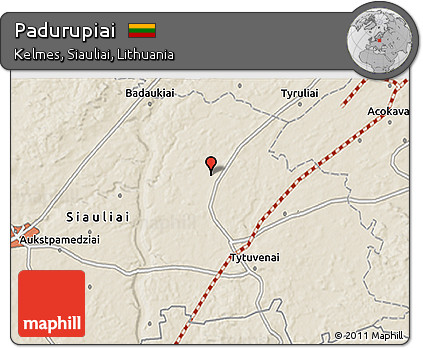 Shaded Relief 3D Map of Padurupiai