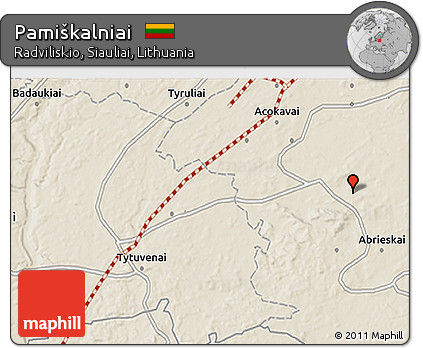 Shaded Relief 3D Map of Pamiškalniai