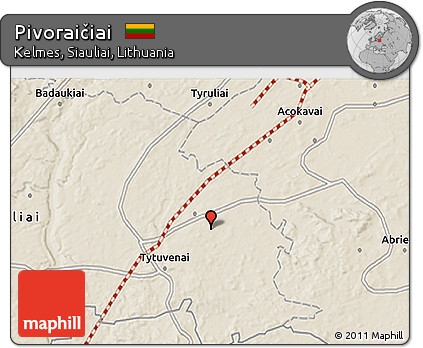 Shaded Relief 3D Map of Pivoraičiai