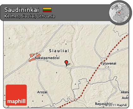 Shaded Relief 3D Map of Saudininkai