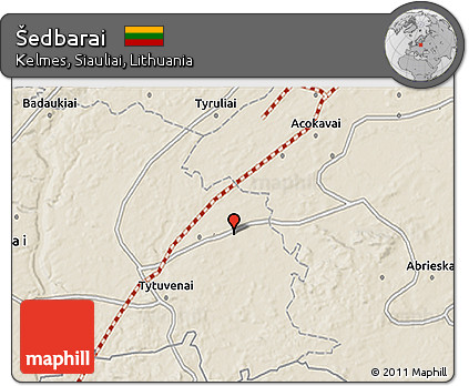 Shaded Relief 3D Map of Šedbarai