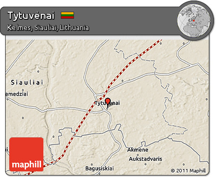 Shaded Relief 3D Map of Tytuvėnai