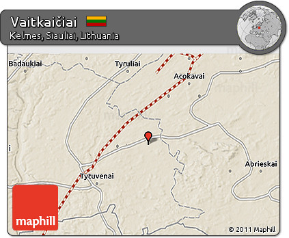 Shaded Relief 3D Map of Vaitkaičiai