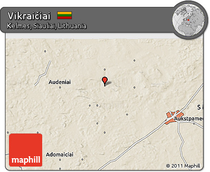 Shaded Relief 3D Map of Vikraičiai
