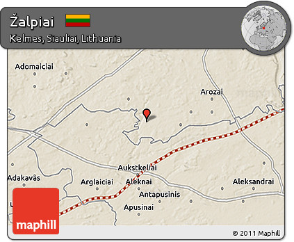 Shaded Relief 3D Map of Žalpiai