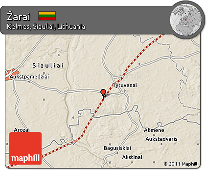 Shaded Relief 3D Map of Žarai