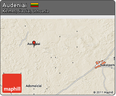 Shaded Relief 3D Map of Audeniai