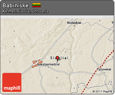 Shaded Relief 3D Map of Babiniškė