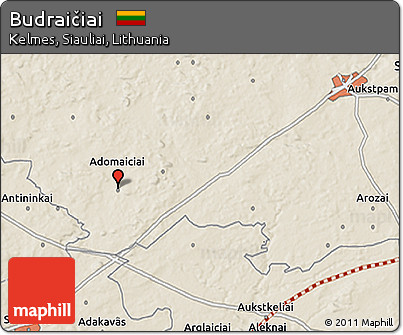 Shaded Relief 3D Map of Budraičiai