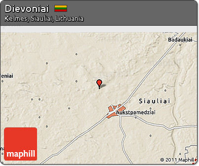 Shaded Relief 3D Map of Dievoniai
