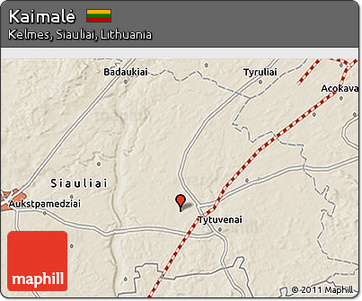 Shaded Relief 3D Map of Kaimalė