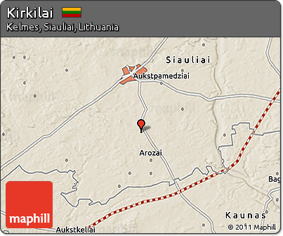 Shaded Relief 3D Map of Kirkilai