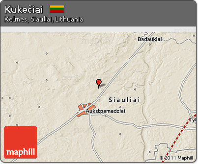 Shaded Relief 3D Map of Kukečiai