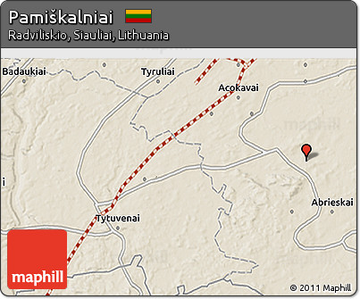 Shaded Relief 3D Map of Pamiškalniai