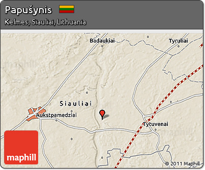 Shaded Relief 3D Map of Papušynis