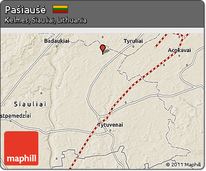 Shaded Relief 3D Map of Pašiaušė
