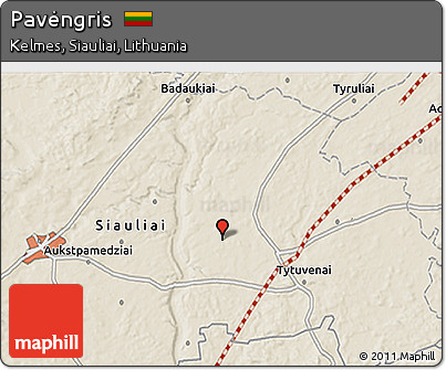 Shaded Relief 3D Map of Pavėngris
