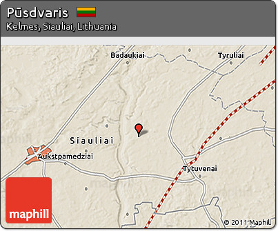 Shaded Relief 3D Map of Pūsdvaris