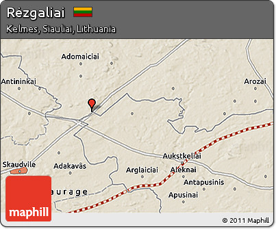 Shaded Relief 3D Map of Rėzgaliai