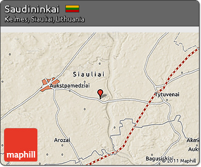 Shaded Relief 3D Map of Saudininkai
