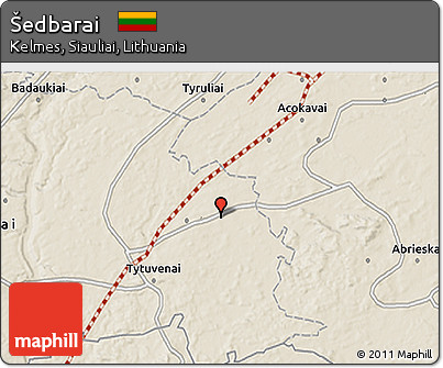 Shaded Relief 3D Map of Šedbarai