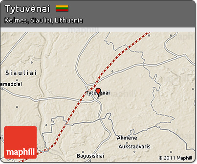 Shaded Relief 3D Map of Tytuvėnai