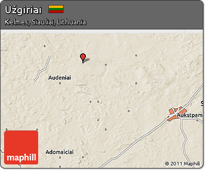 Shaded Relief 3D Map of Užgiriai