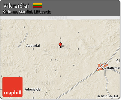 Shaded Relief 3D Map of Vikraičiai