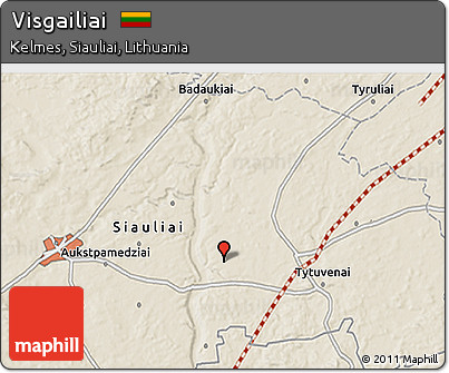 Shaded Relief 3D Map of Visgailiai