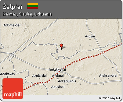 Shaded Relief 3D Map of Žalpiai