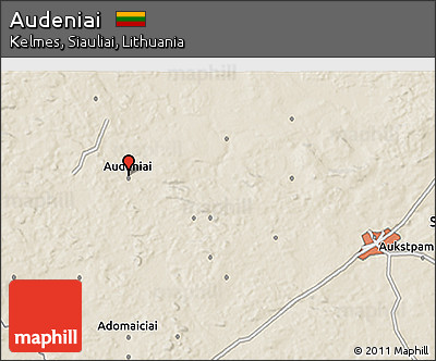 Shaded Relief 3D Map of Audeniai