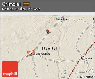 Shaded Relief 3D Map of Grimziai