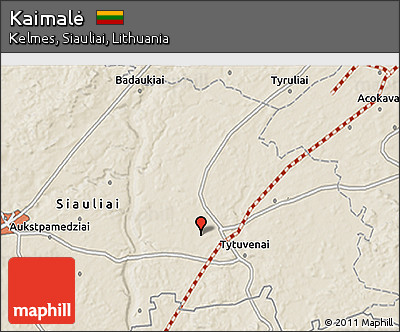Shaded Relief 3D Map of Kaimalė