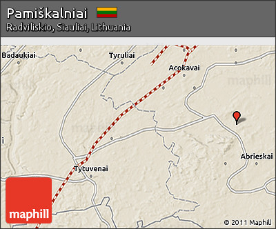Shaded Relief 3D Map of Pamiškalniai