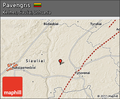 Shaded Relief 3D Map of Pavėngris
