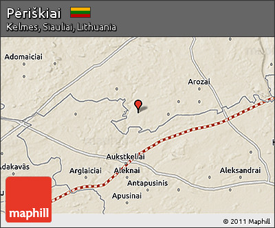 Shaded Relief 3D Map of Pėriškiai