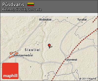Shaded Relief 3D Map of Pūsdvaris