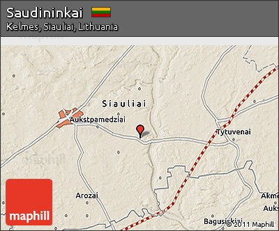 Shaded Relief 3D Map of Saudininkai