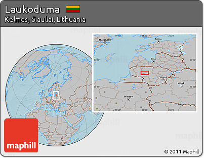 Gray Location Map of Laukoduma, hill shading