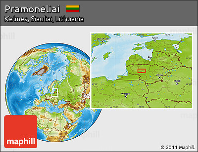 Physical Location Map of Pramonėliai