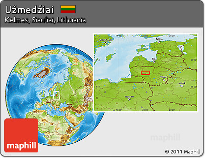 Physical Location Map of Užmedžiai