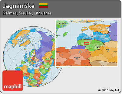 Political Location Map of Jagminiškė