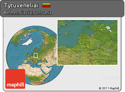 Satellite Location Map of Tytuvėnėliai