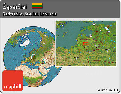 Satellite Location Map of Žąsaičiai